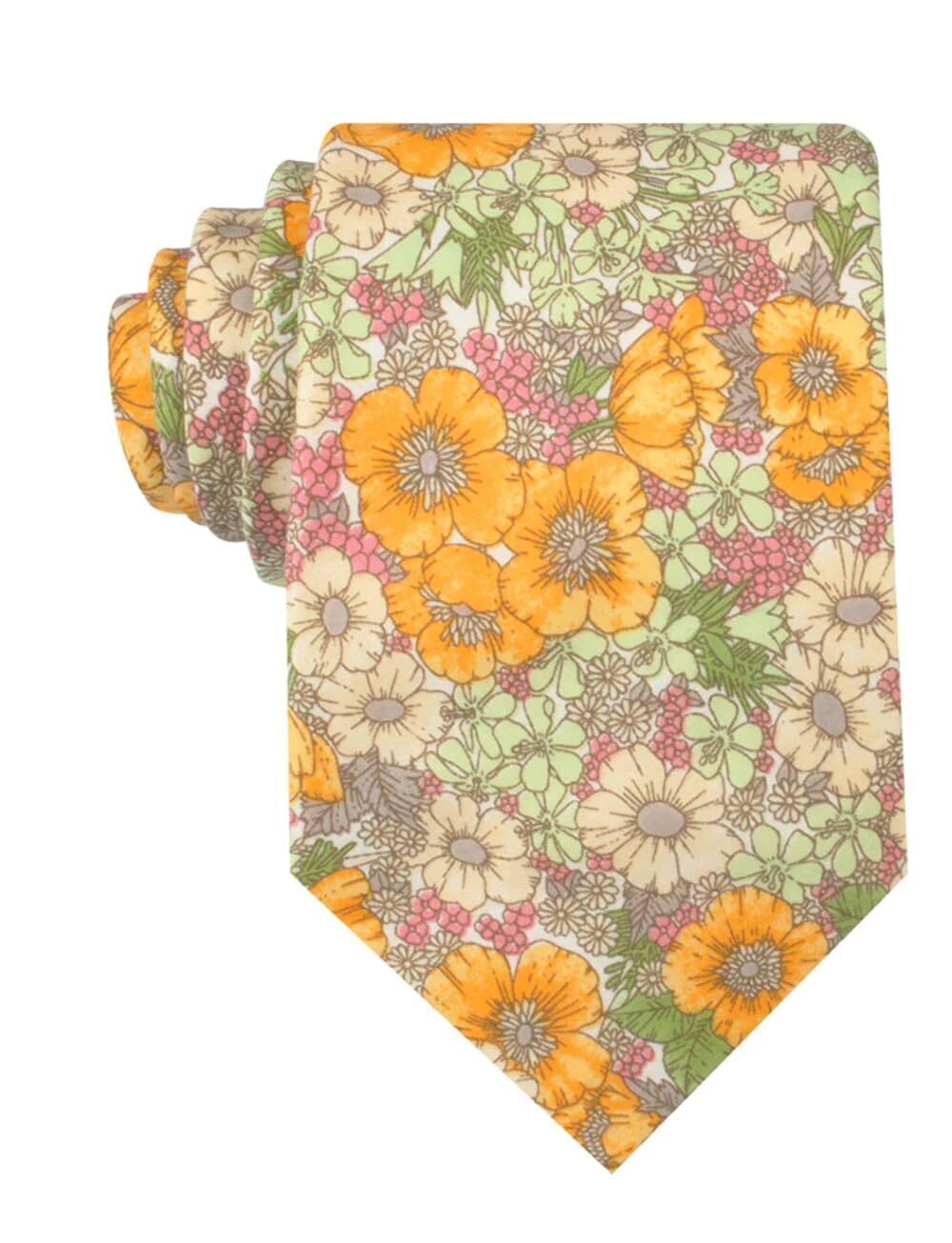 4912 Jeju Island Floral Necktie Casual Ties - Perfect Neck Tie